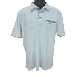 Travis Mathew Mens White Polo Shirt Large  Pocket